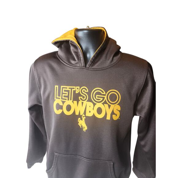 Russell Hoodie Youth XL Mens Small University Wyoming Lets Go Cowboys Sweatshirt - Picture 5 of 12